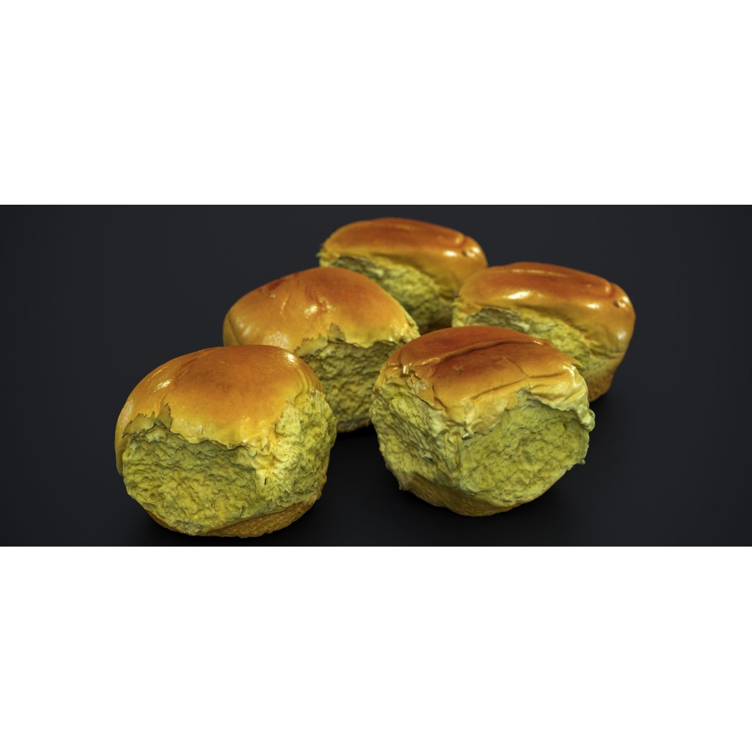 Broach Bread Rolls 3D Model – Low Poly Food Asset, FBX & OBJ - View 9