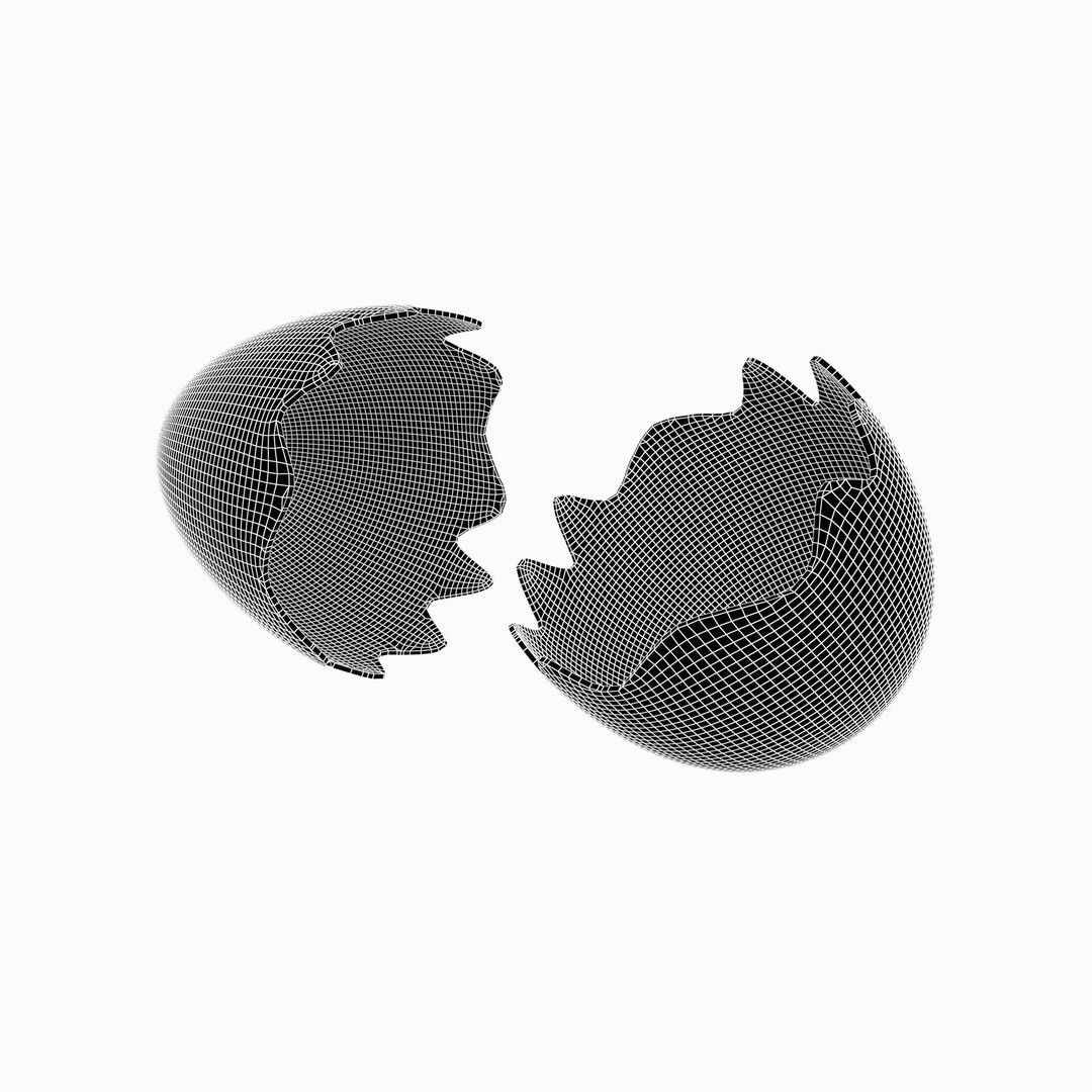 Egg Shell 3D Model – Low Poly Game Asset, PBR Textures, Multiple Formats - View 6