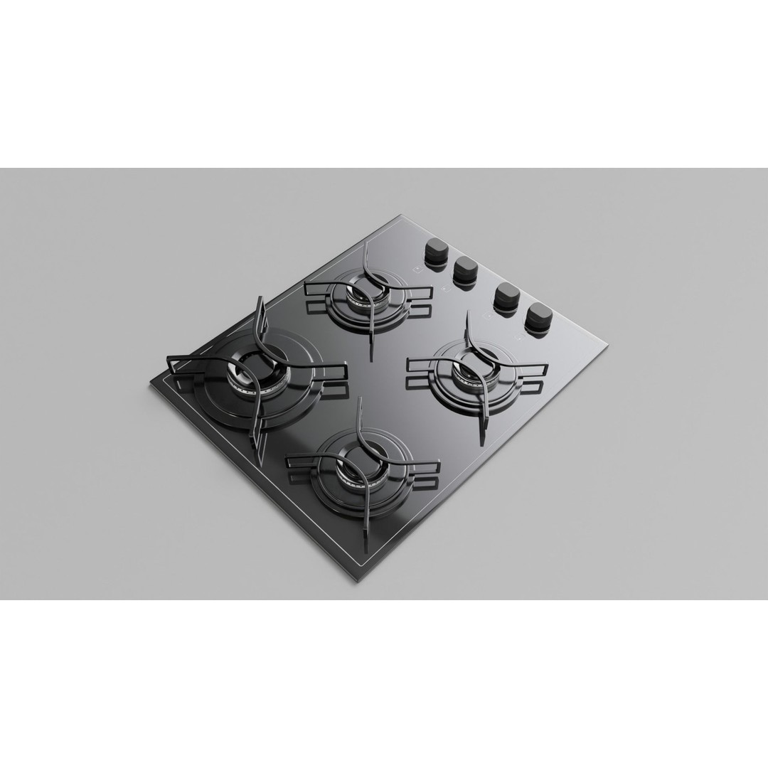 Gas Cooktop 3D Model – High Detail PBR Asset for Archviz, FBX - View 16