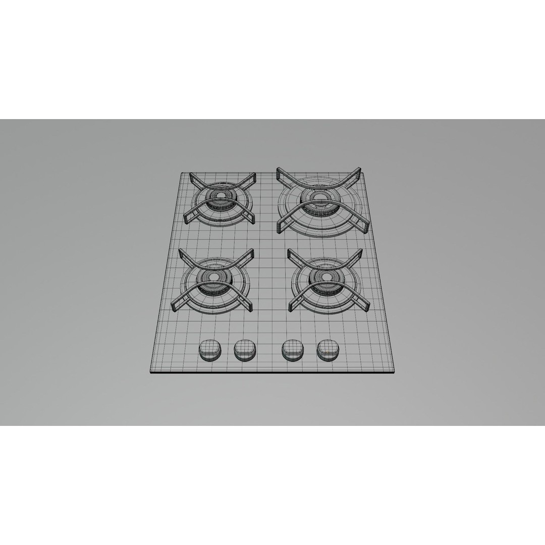 Gas Cooktop 3D Model – High Detail PBR Asset for Archviz, FBX - View 28