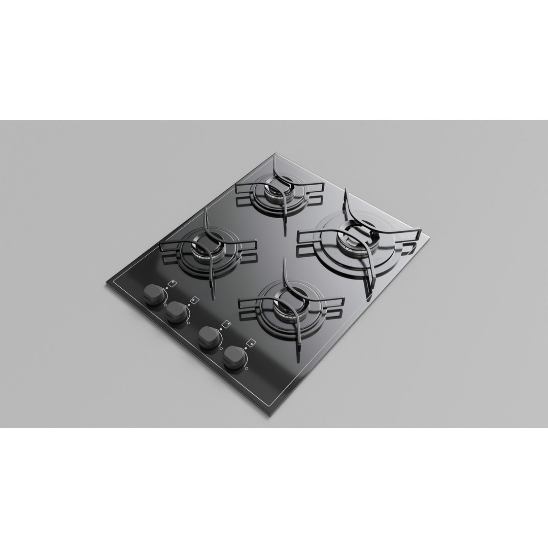 Gas Cooktop 3D Model – High Detail PBR Asset for Archviz, FBX - View 7