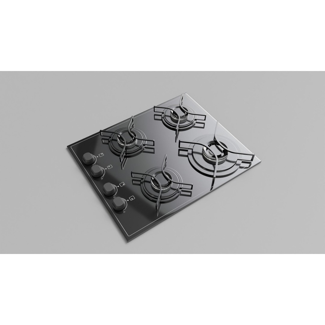 Gas Cooktop 3D Model – High Detail PBR Asset for Archviz, FBX - View 8