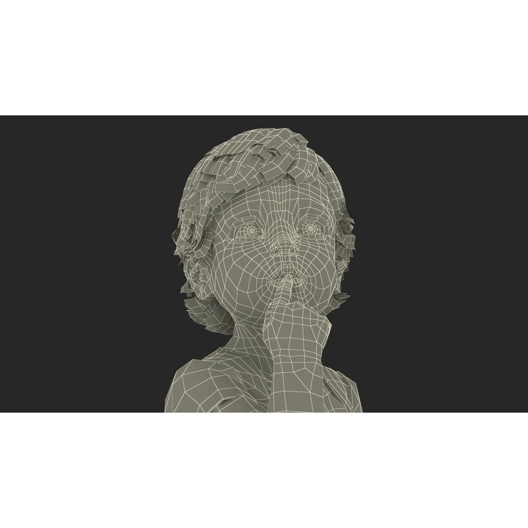 Toddler in Bodysuit Sitting Pose 3D Model – High Quality Child Character, PBR