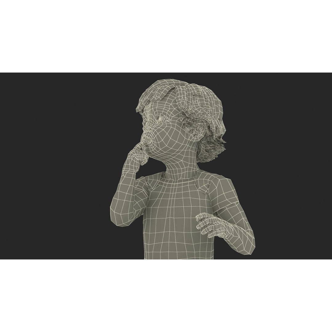 Toddler in Bodysuit Sitting Pose 3D Model – High Quality Child Character, PBR - View 27