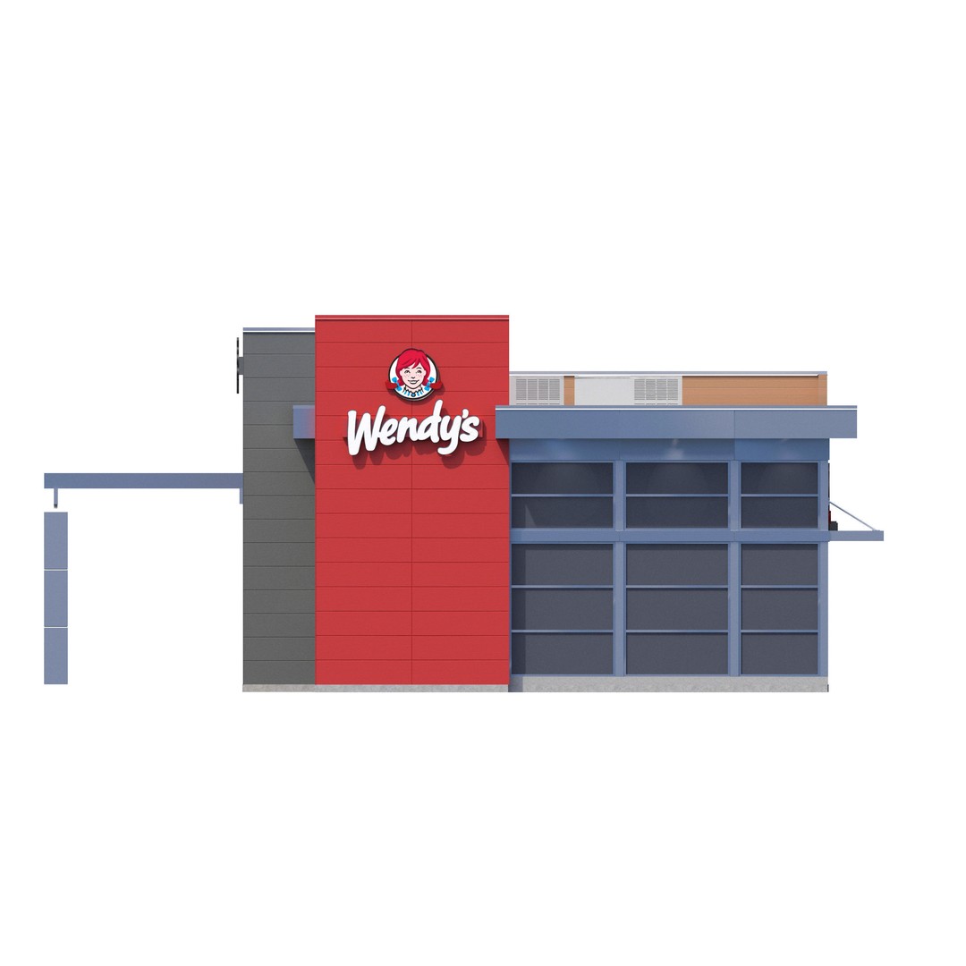 Wendy's 3D Model – High Detail Exterior Restaurant Asset, FBX - View 13