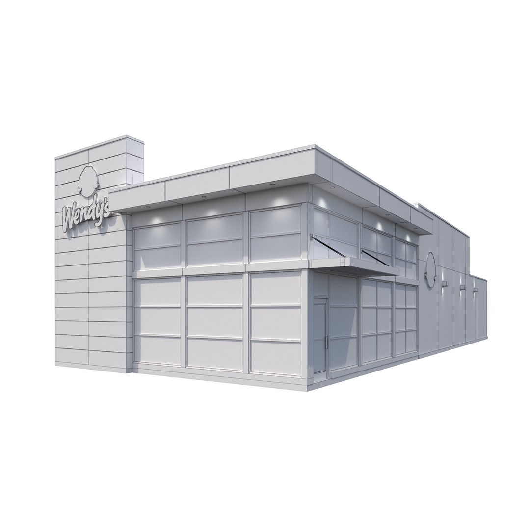 Wendy's 3D Model – High Detail Exterior Restaurant Asset, FBX - View 15