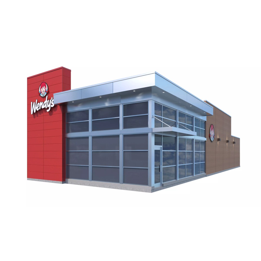 Wendy's 3D Model – High Detail Exterior Restaurant Asset, FBX - View 2