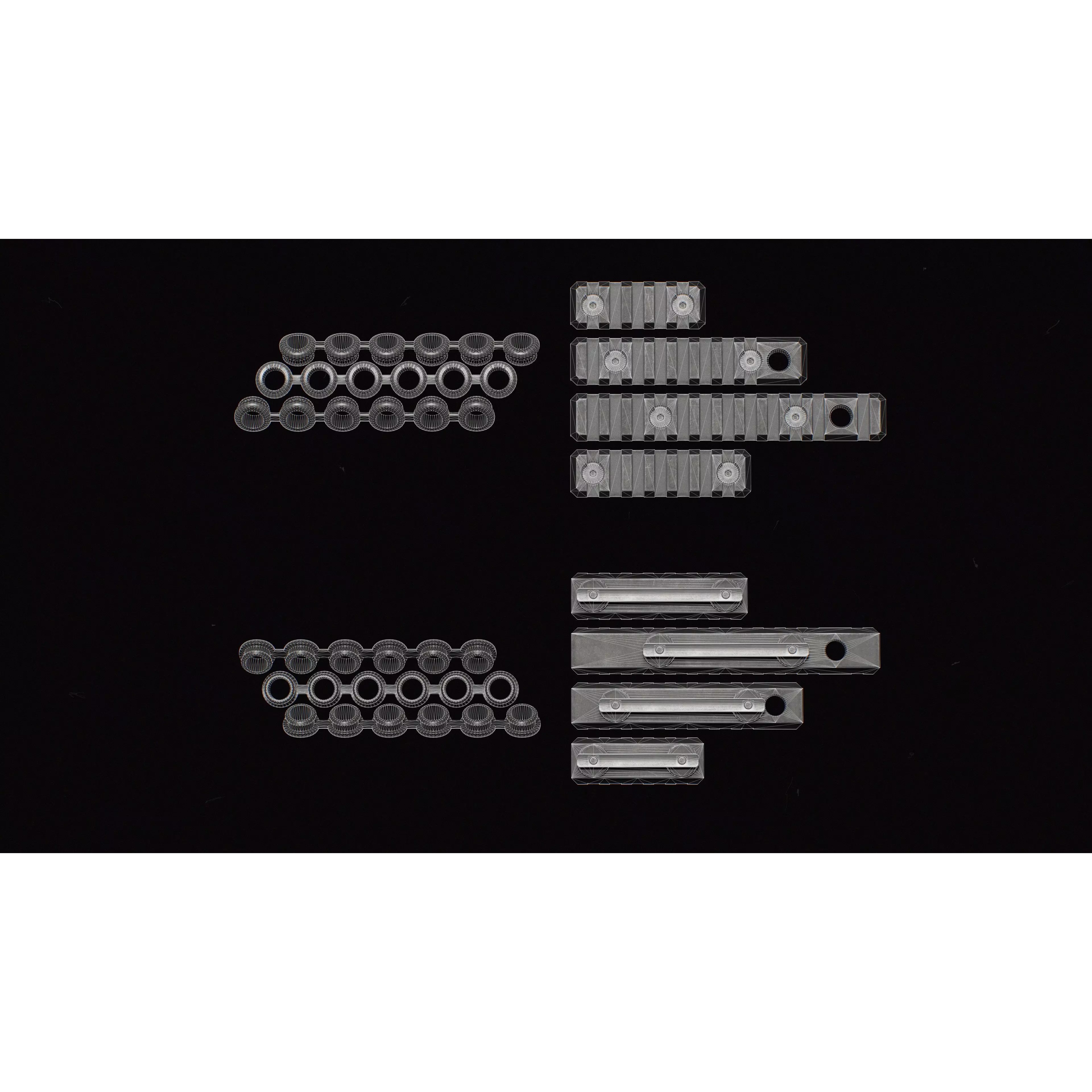 Alpha BattleRail Handguards - Low-Poly Game-Ready 3D Model