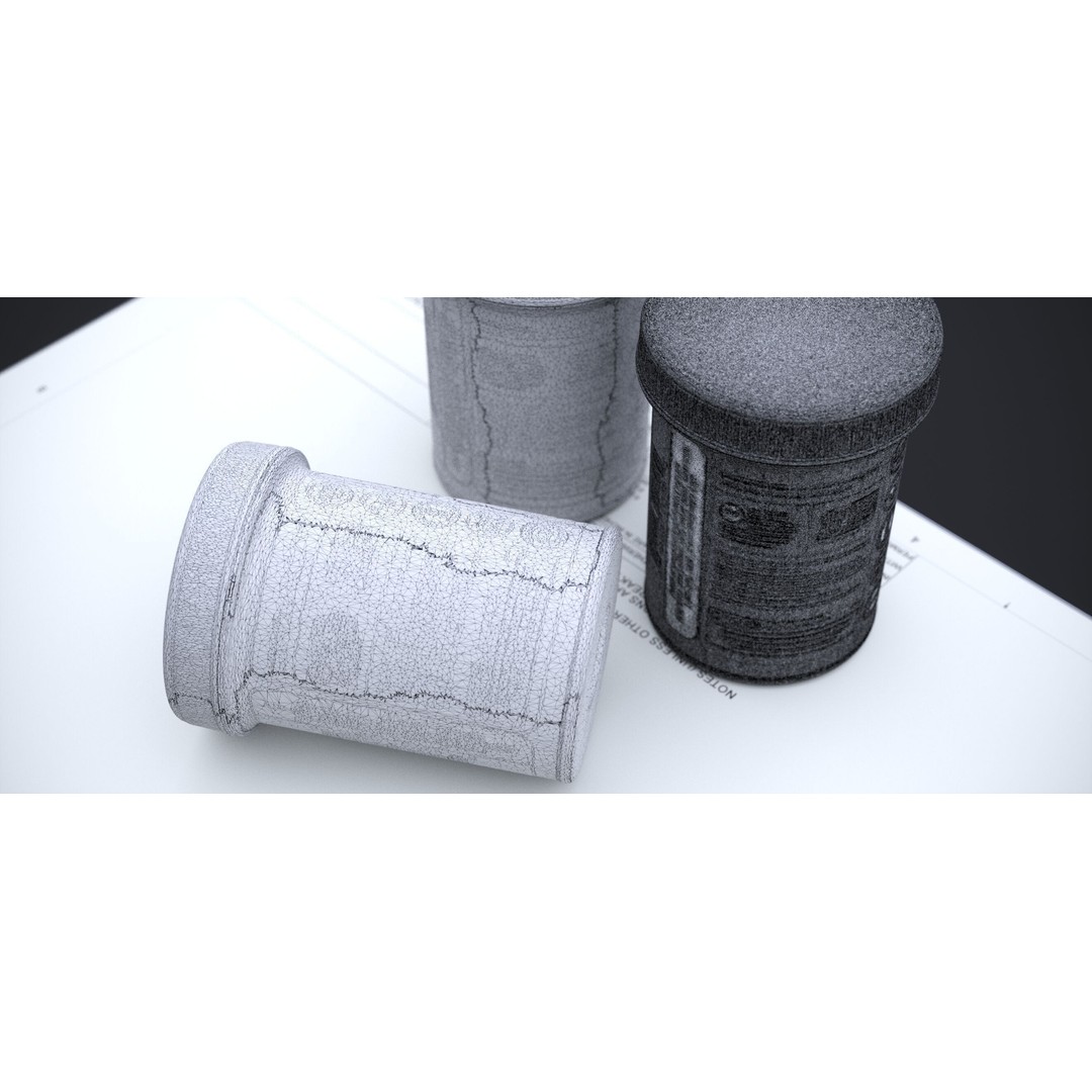 Supplement Container 3D Model – Standard Design, FBX & OBJ Formats