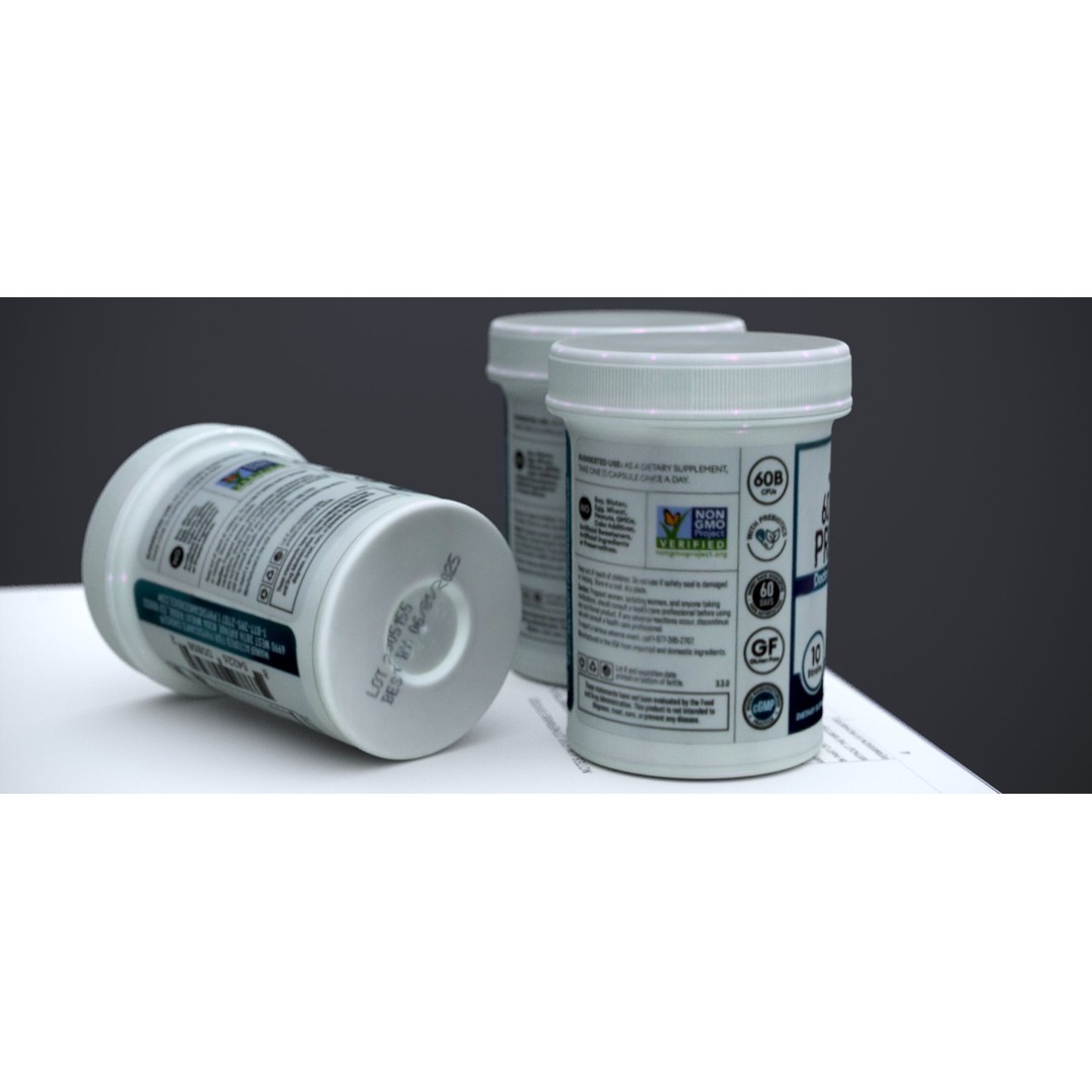 Supplement Container 3D Model – Standard Design, FBX & OBJ Formats - View 10