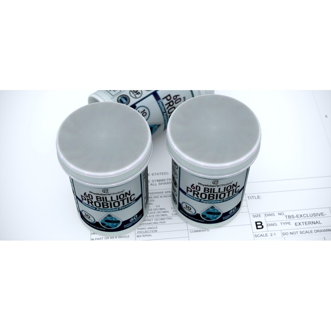 Supplement Container 3D Model – Standard Design, FBX & OBJ Formats - View 12