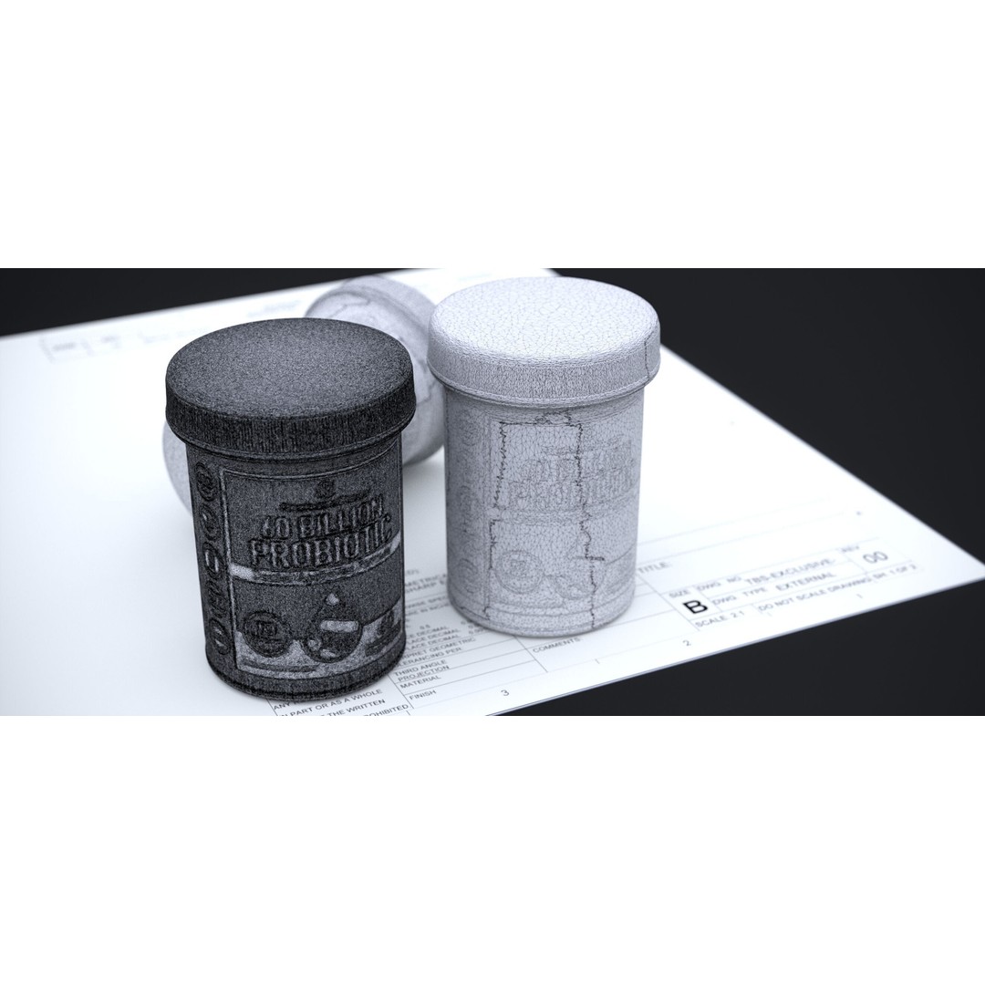 Supplement Container 3D Model – Standard Design, FBX & OBJ Formats - View 14