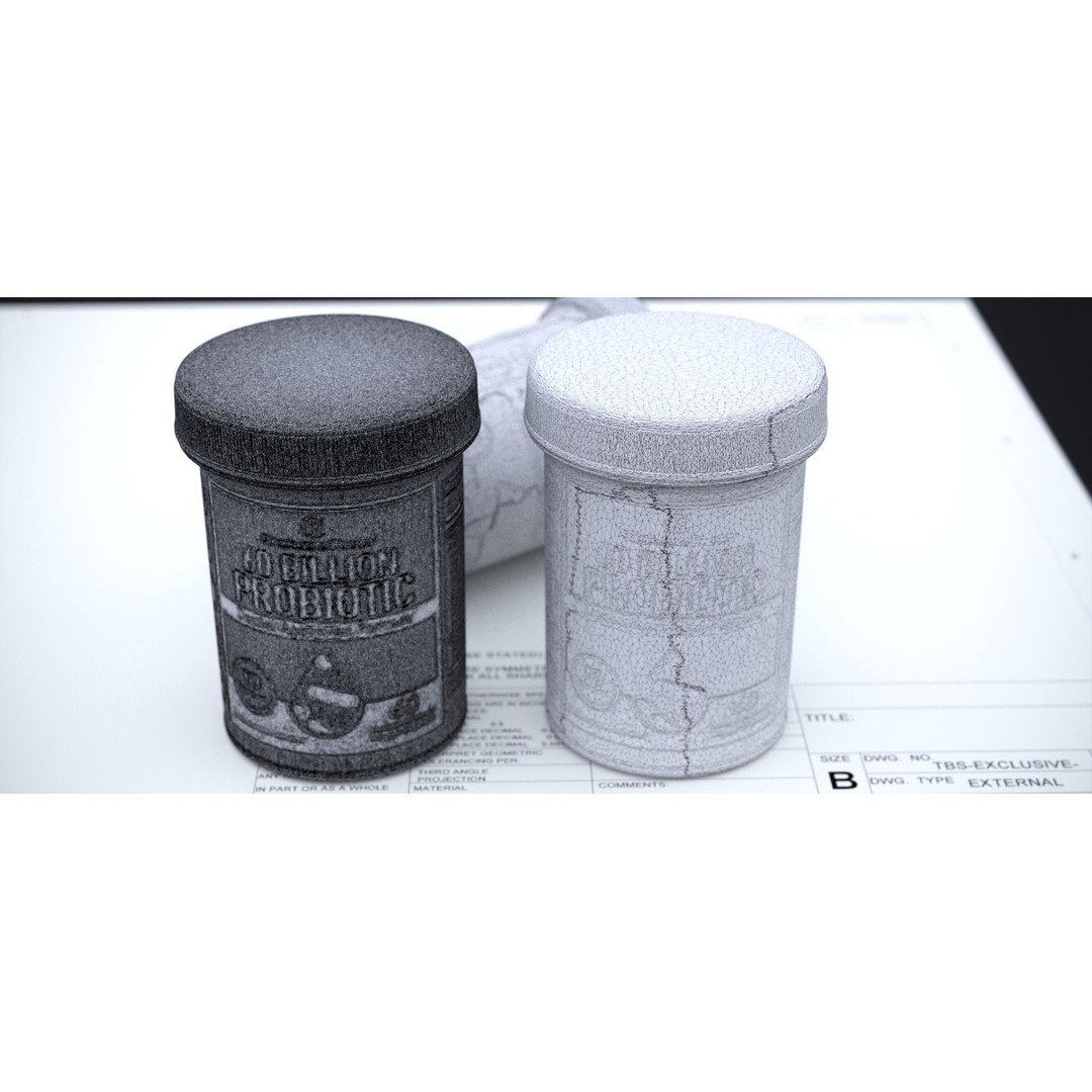 Supplement Container 3D Model – Standard Design, FBX & OBJ Formats - View 15