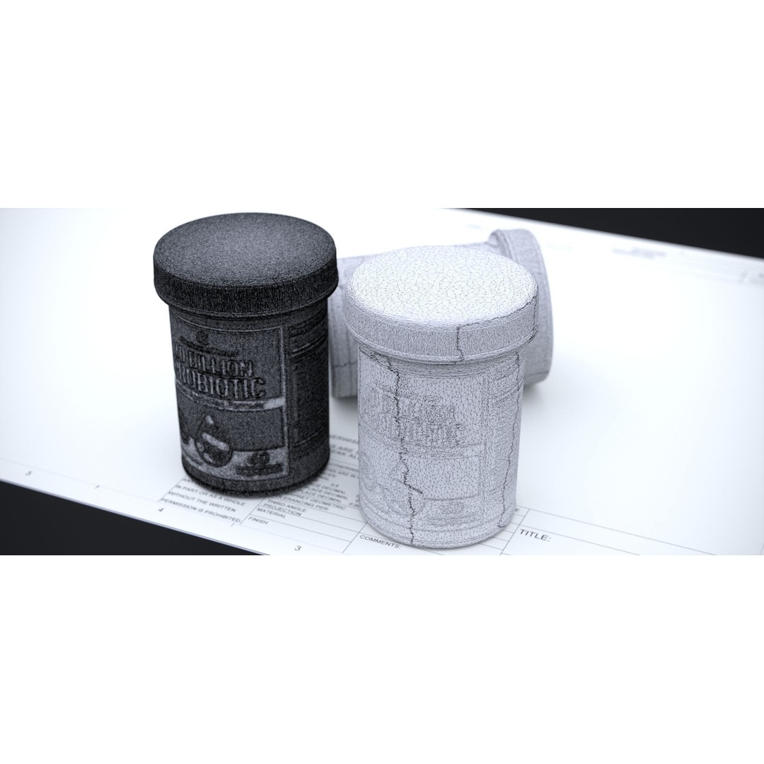 Supplement Container 3D Model – Standard Design, FBX & OBJ Formats - View 16