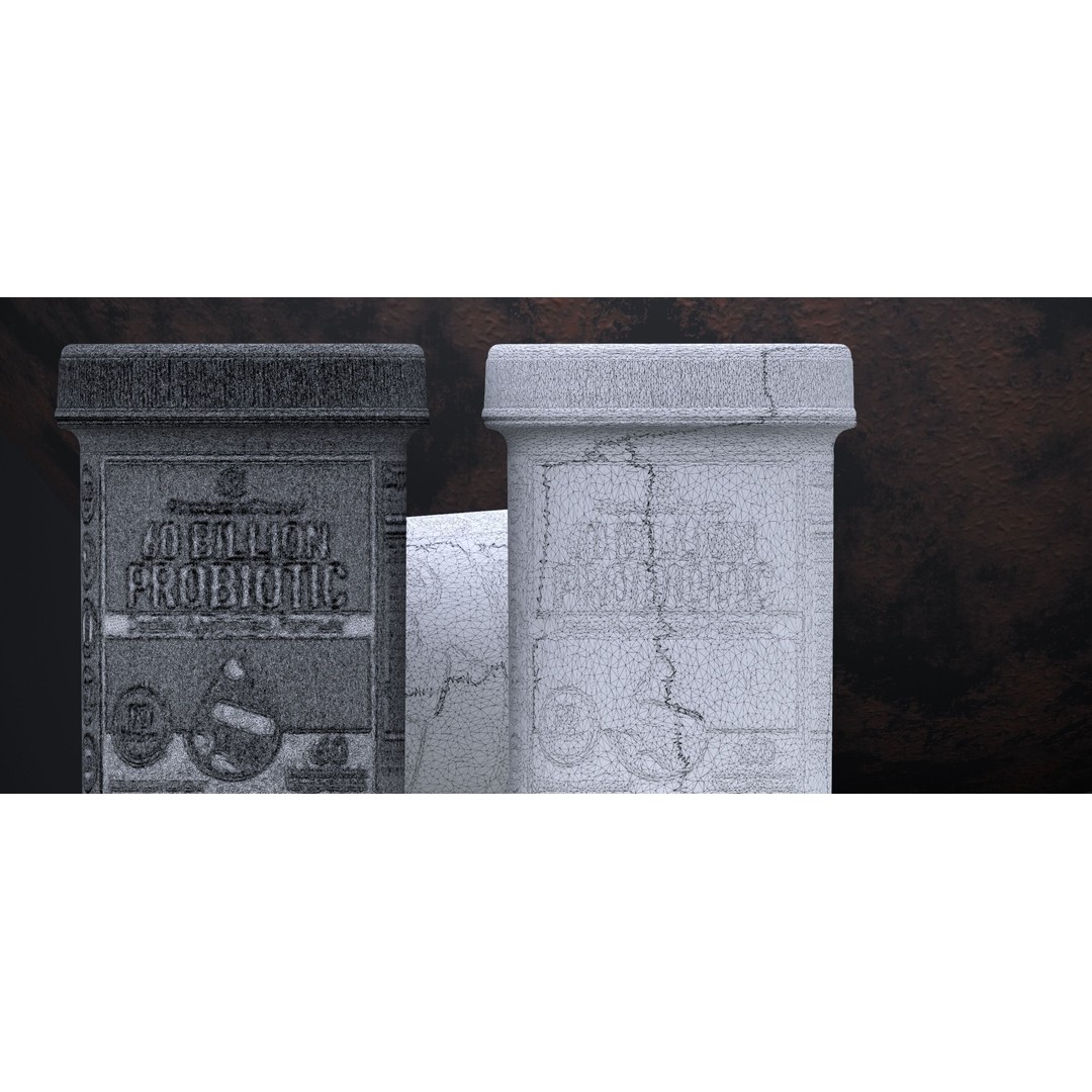 Supplement Container 3D Model – Standard Design, FBX & OBJ Formats - View 18