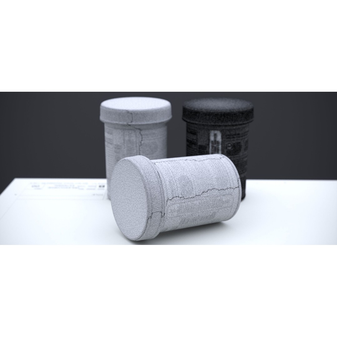 Supplement Container 3D Model – Standard Design, FBX & OBJ Formats - View 20