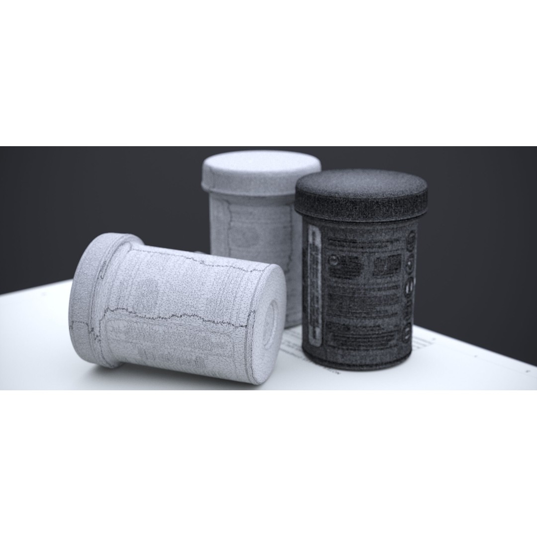 Supplement Container 3D Model – Standard Design, FBX & OBJ Formats - View 21