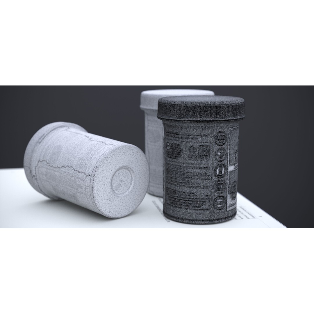 Supplement Container 3D Model – Standard Design, FBX & OBJ Formats - View 22