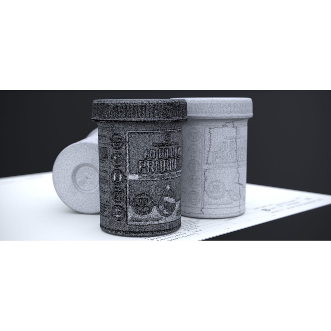 Supplement Container 3D Model – Standard Design, FBX & OBJ Formats - View 23