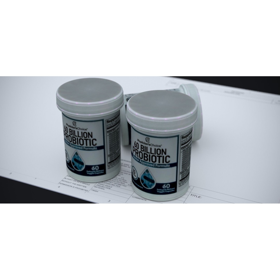Supplement Container 3D Model – Standard Design, FBX & OBJ Formats - View 4