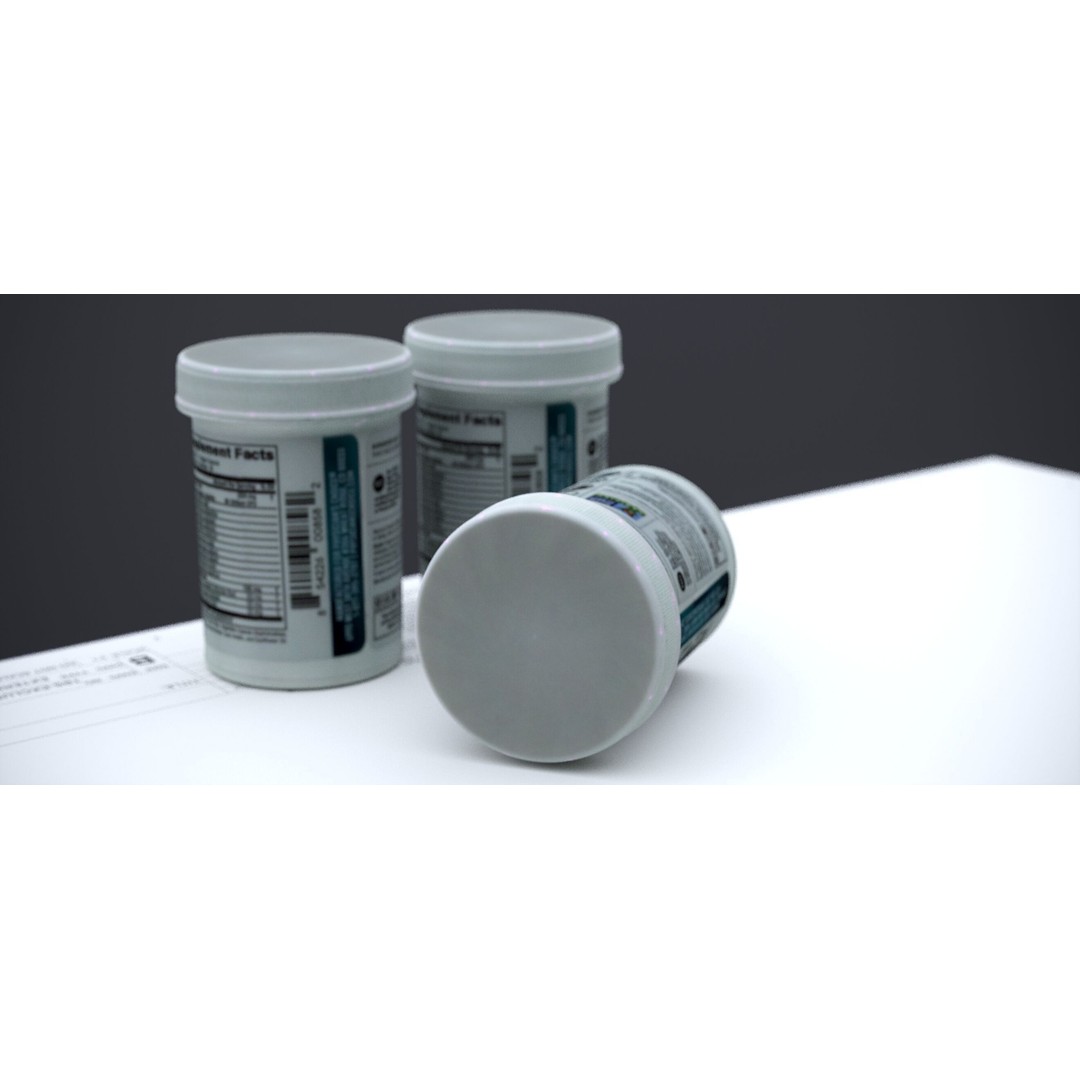 Supplement Container 3D Model – Standard Design, FBX & OBJ Formats - View 7