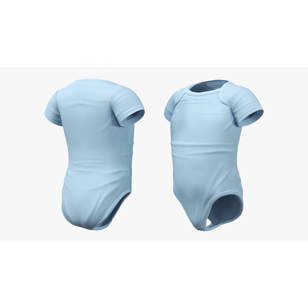 Boy Aged 1 Year 3D Model – Realistic Character in Bodysuit, PBR - View 13
