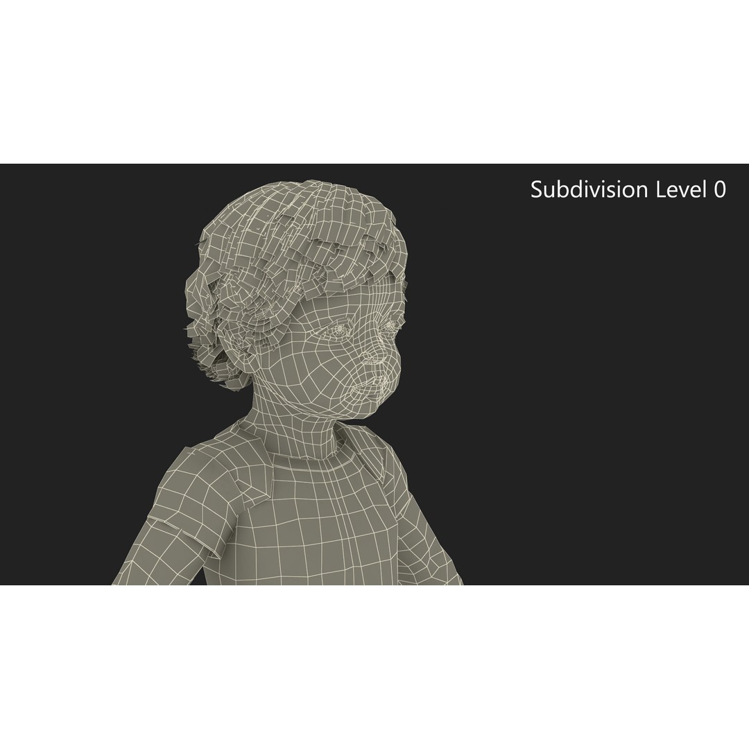 Boy Aged 1 Year 3D Model – Realistic Character in Bodysuit, PBR - View 15