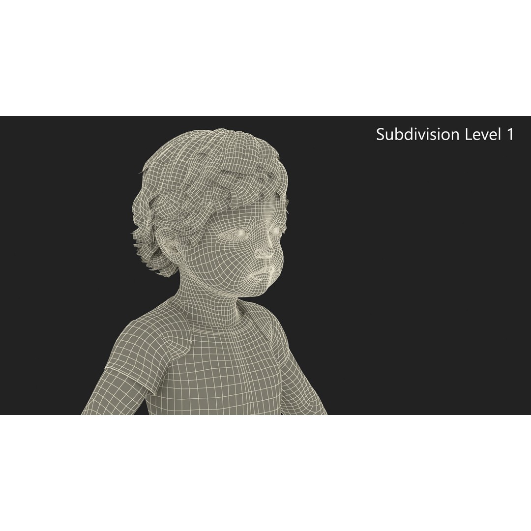 Boy Aged 1 Year 3D Model – Realistic Character in Bodysuit, PBR - View 16