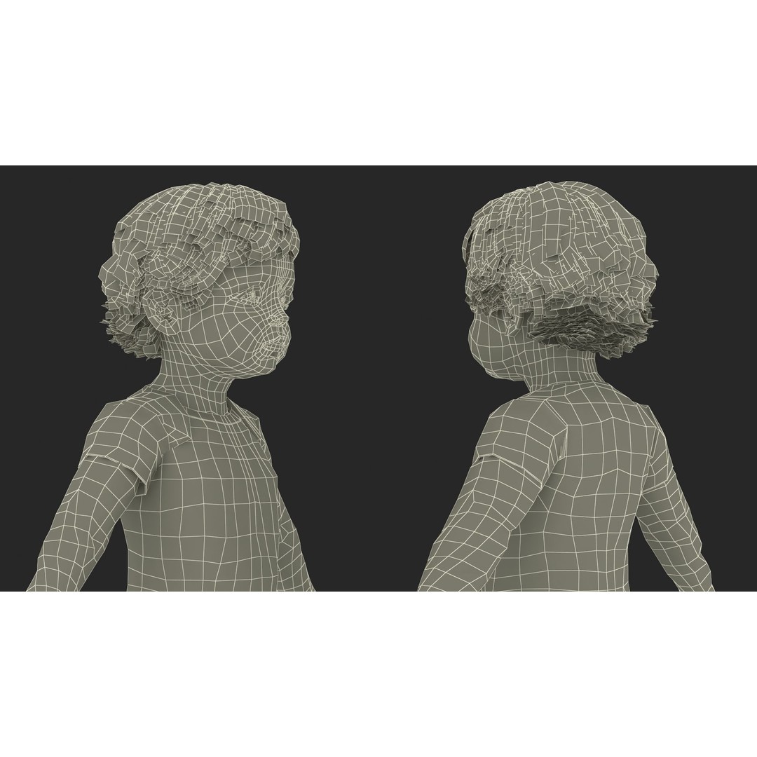Boy Aged 1 Year 3D Model – Realistic Character in Bodysuit, PBR - View 25