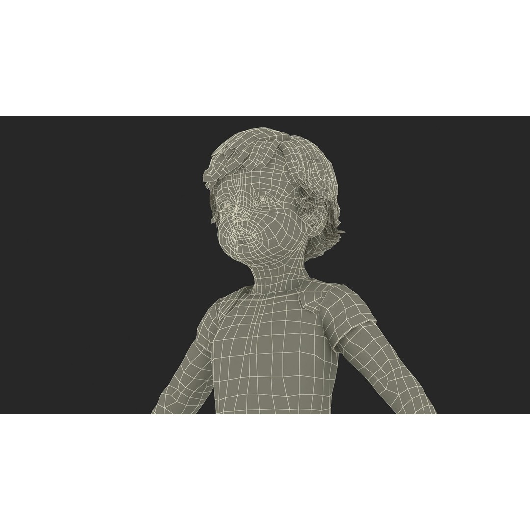 Boy Aged 1 Year 3D Model – Realistic Character in Bodysuit, PBR - View 28