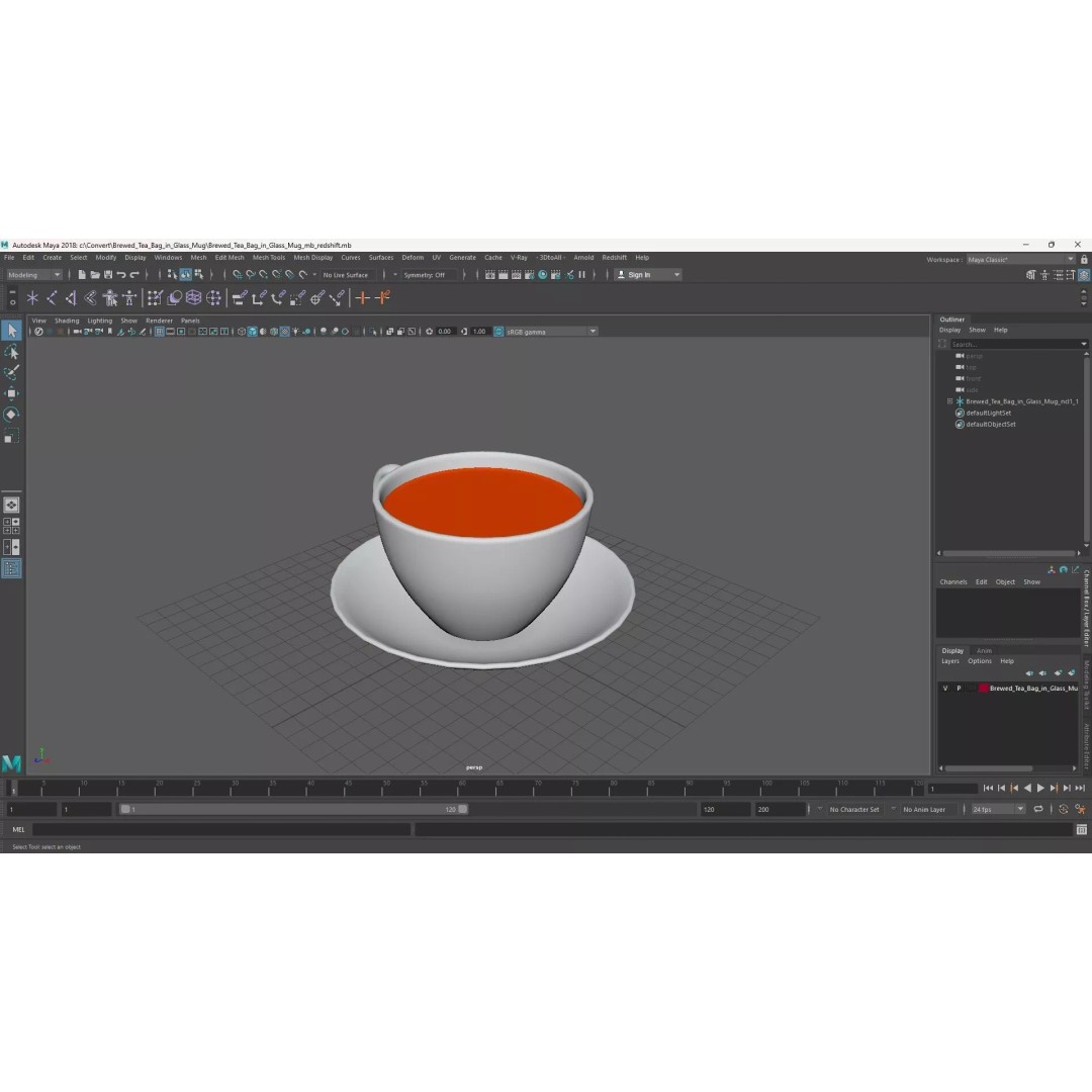 Brewed Tea Bag in Glass Mug 3D Model – High-Quality PBR Beverage Asset, FBX - View 18