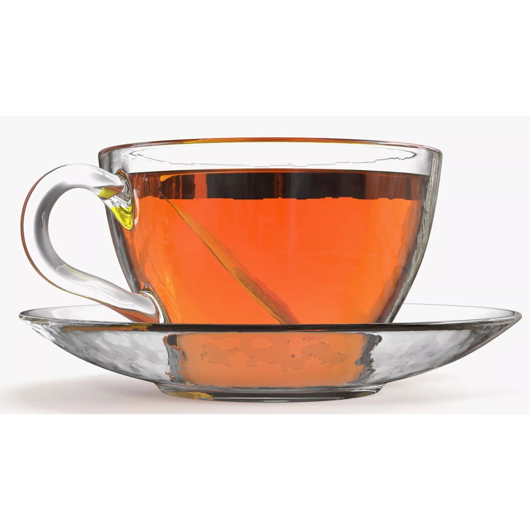 Brewed Tea Bag in Glass Mug 3D Model – High-Quality PBR Beverage Asset, FBX - View 6