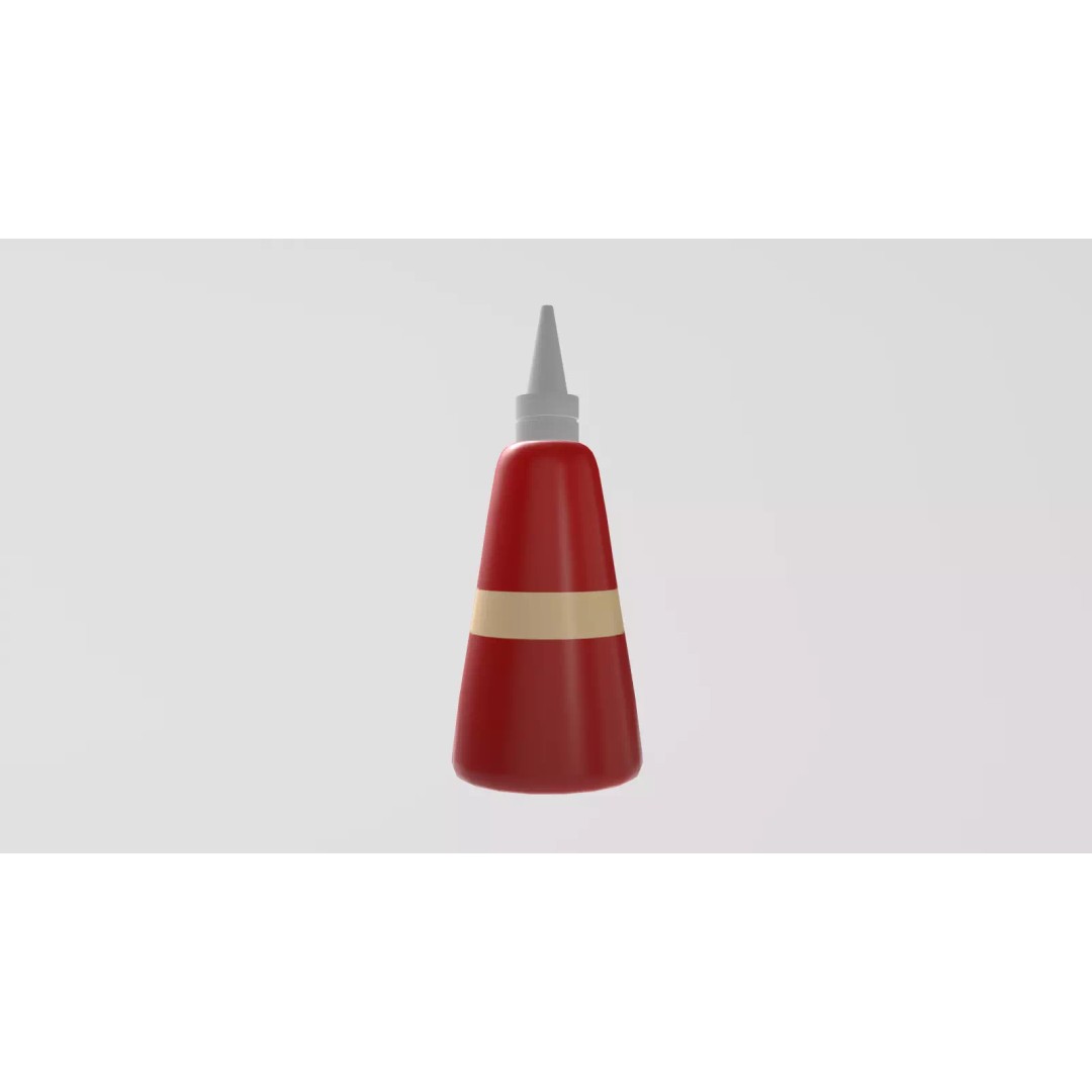 Stylized Tomato Ketchup Bottle 3D Model – Low Poly Game Asset, FBX - View 7
