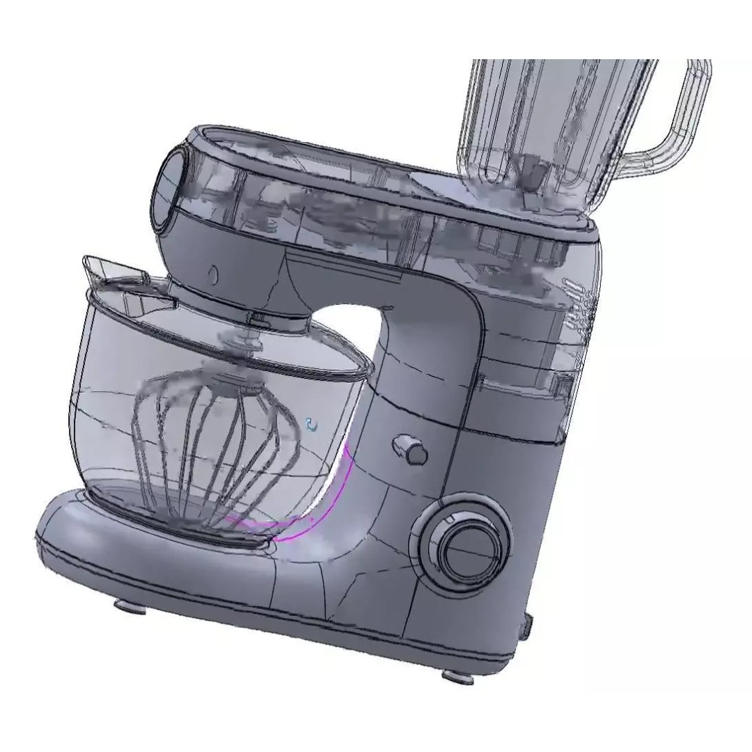 Kitchen Mixer 3D Model – Detailed CAD Appliance with Blender Attachment