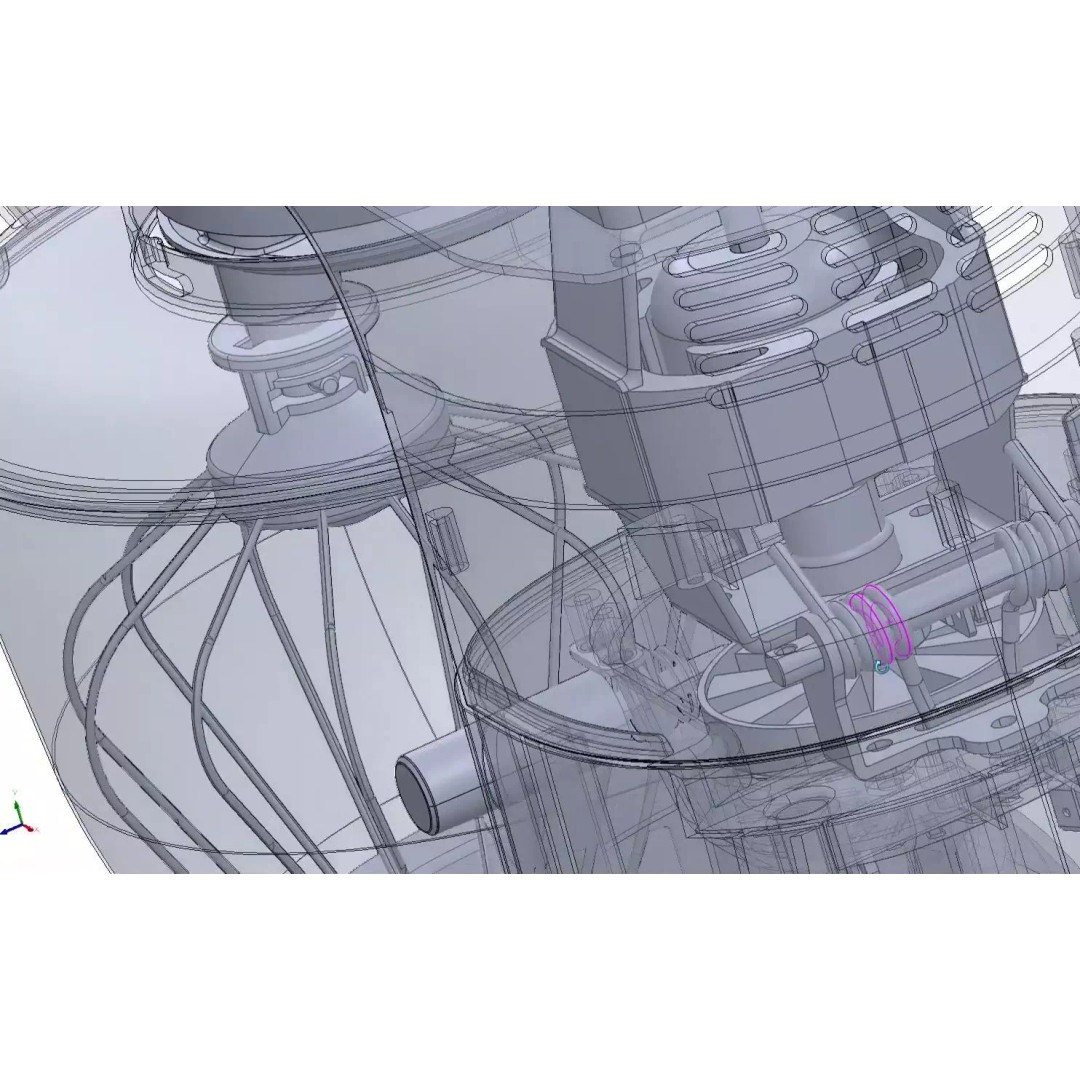 Kitchen Mixer 3D Model – Detailed CAD Appliance with Blender Attachment - View 12