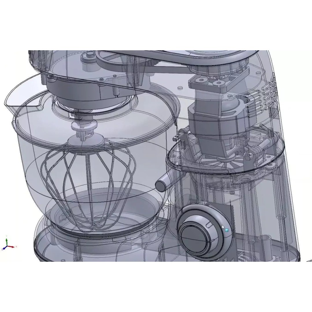 Kitchen Mixer 3D Model – Detailed CAD Appliance with Blender Attachment - View 13