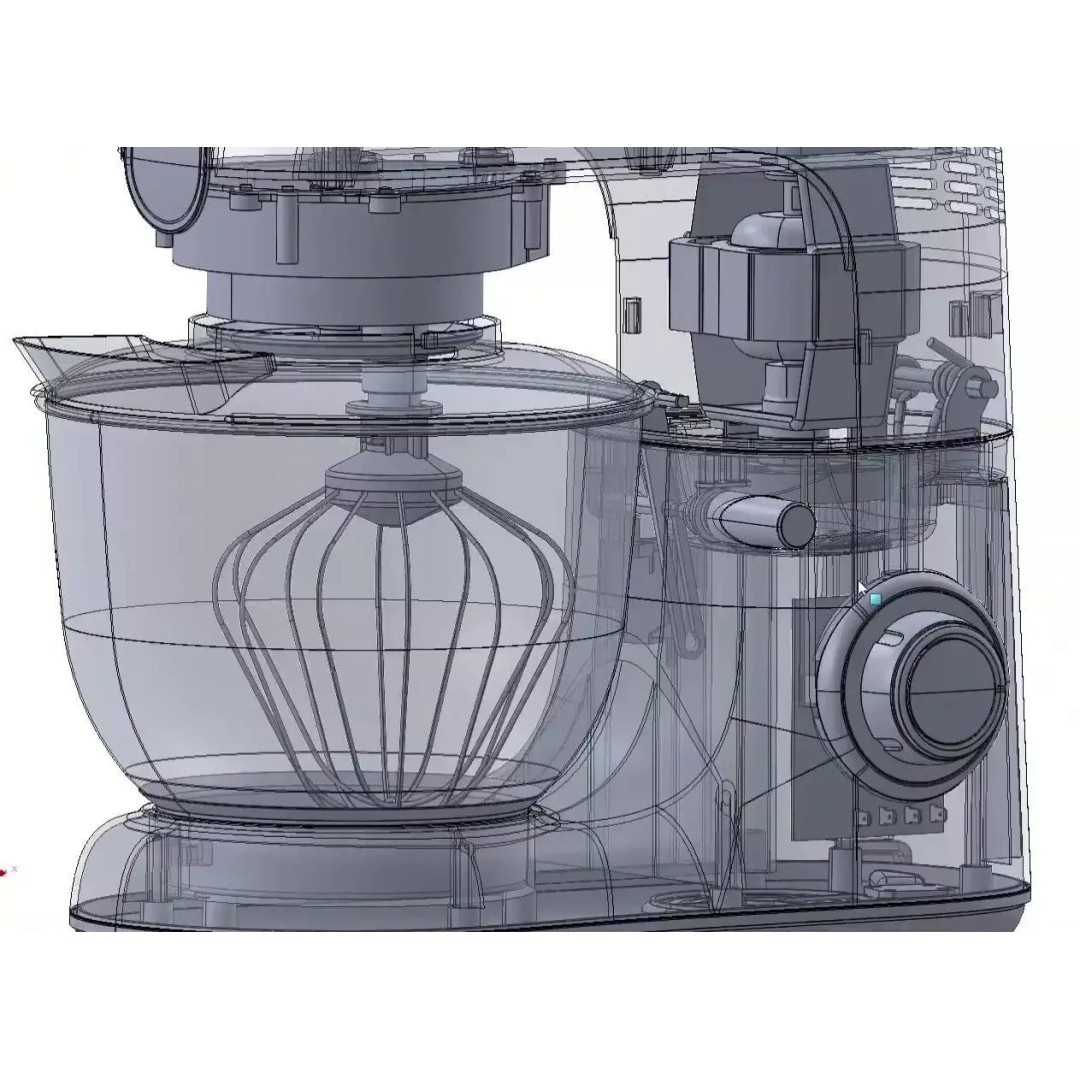 Kitchen Mixer 3D Model – Detailed CAD Appliance with Blender Attachment - View 14