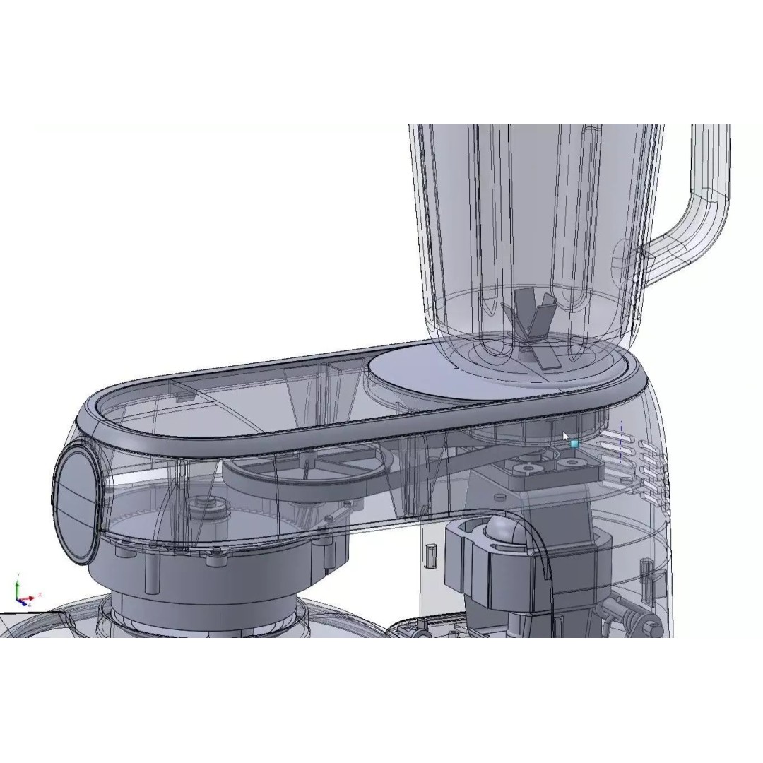 Kitchen Mixer 3D Model – Detailed CAD Appliance with Blender Attachment - View 15