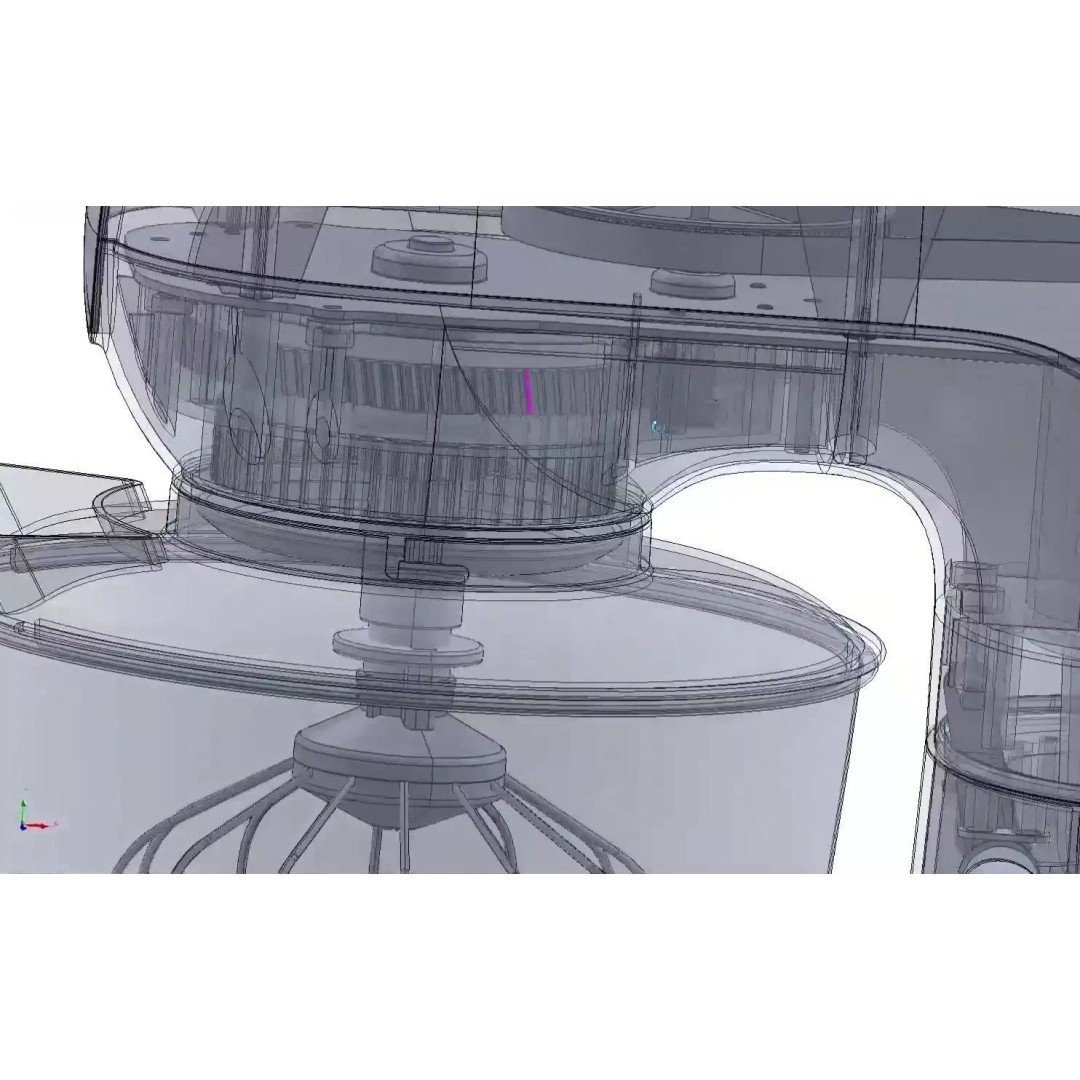 Kitchen Mixer 3D Model – Detailed CAD Appliance with Blender Attachment - View 18