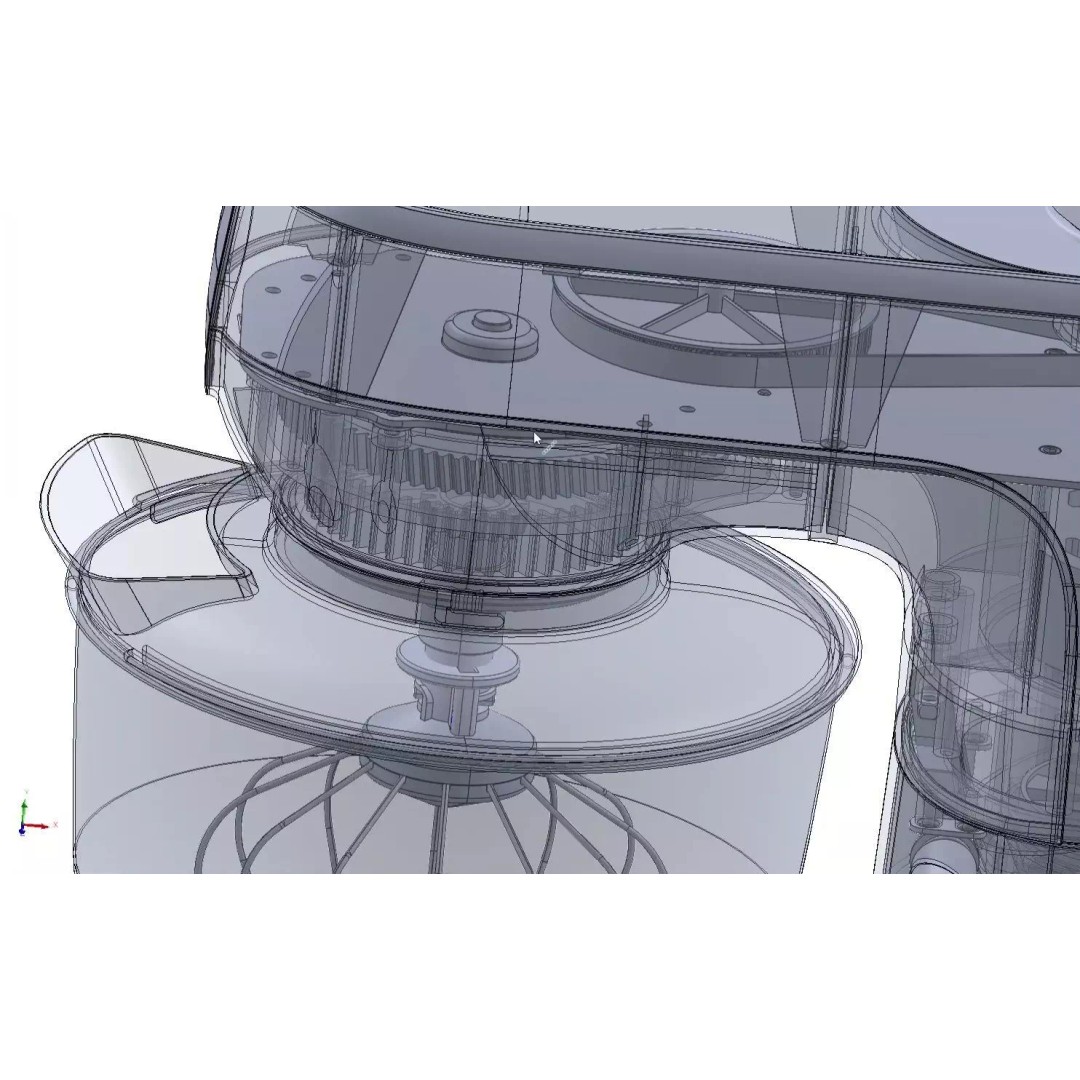 Kitchen Mixer 3D Model – Detailed CAD Appliance with Blender Attachment - View 19