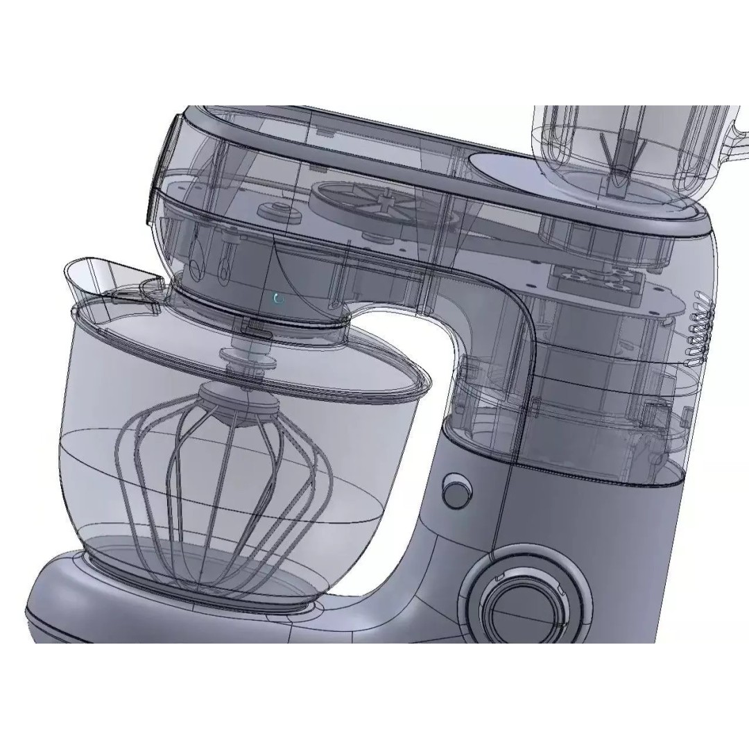 Kitchen Mixer 3D Model – Detailed CAD Appliance with Blender Attachment - View 21