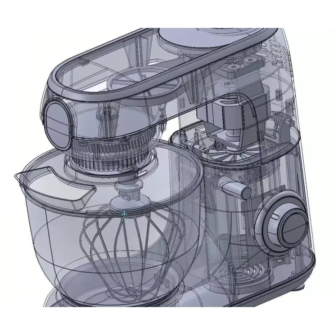 Kitchen Mixer 3D Model – Detailed CAD Appliance with Blender Attachment - View 6