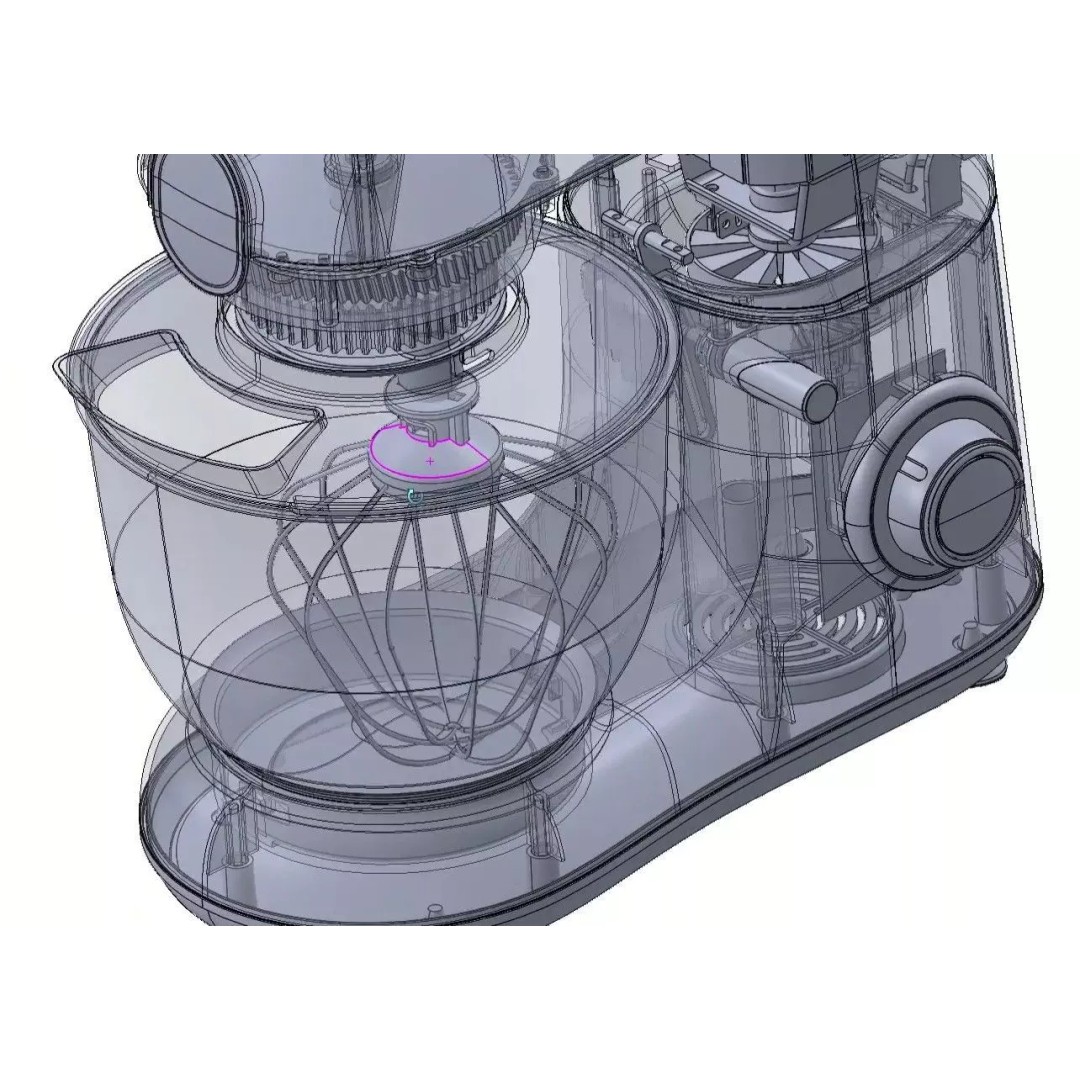 Kitchen Mixer 3D Model – Detailed CAD Appliance with Blender Attachment - View 7
