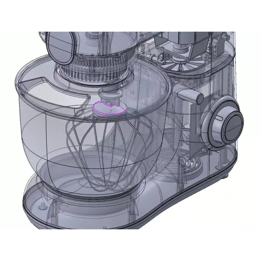 Kitchen Mixer 3D Model – Detailed CAD Appliance with Blender Attachment - View 8