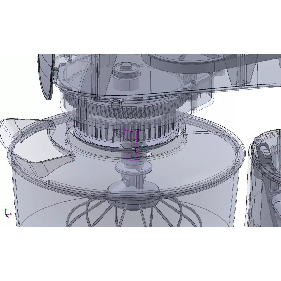 Kitchen Mixer 3D Model – Detailed CAD Appliance with Blender Attachment - View 9