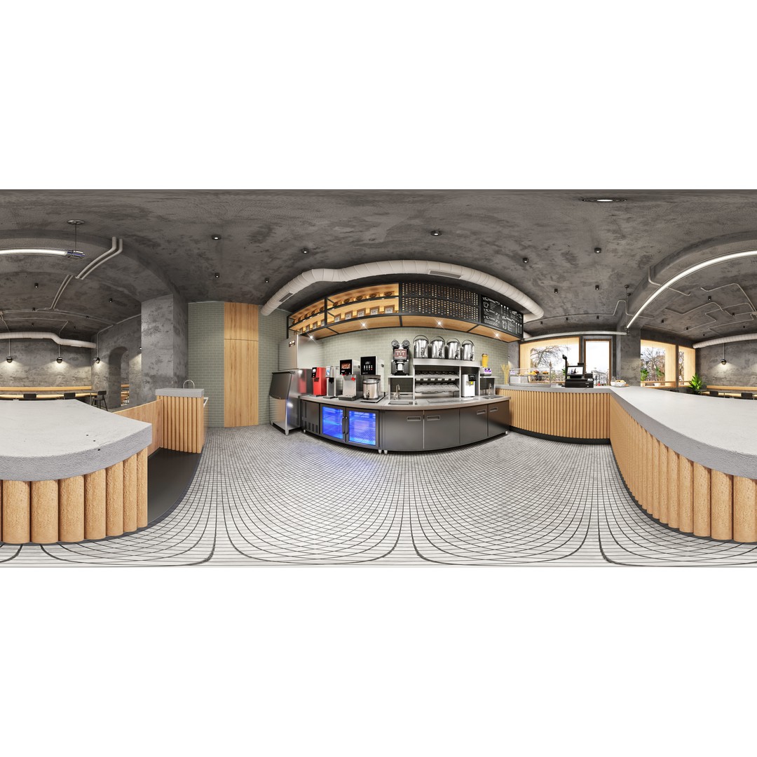 Coffee Shop 3D Model – High-Quality Interior Scene, FBX & OBJ