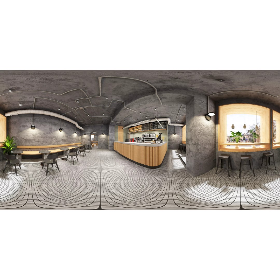 Coffee Shop 3D Model – High-Quality Interior Scene, FBX & OBJ - View 2