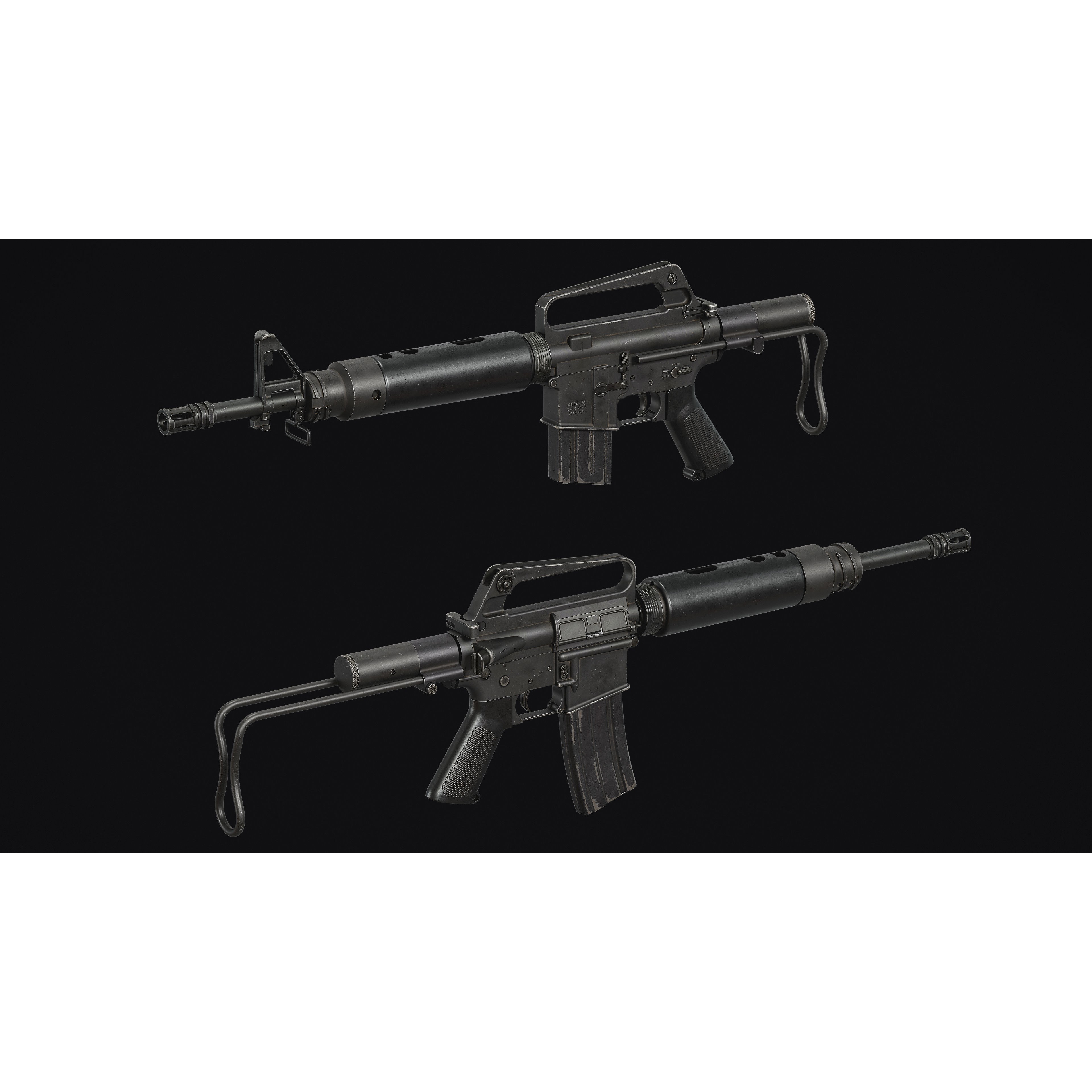 M16 - M203 Grenade Launcher - Low-Poly Game-Ready 3D Model - View 11