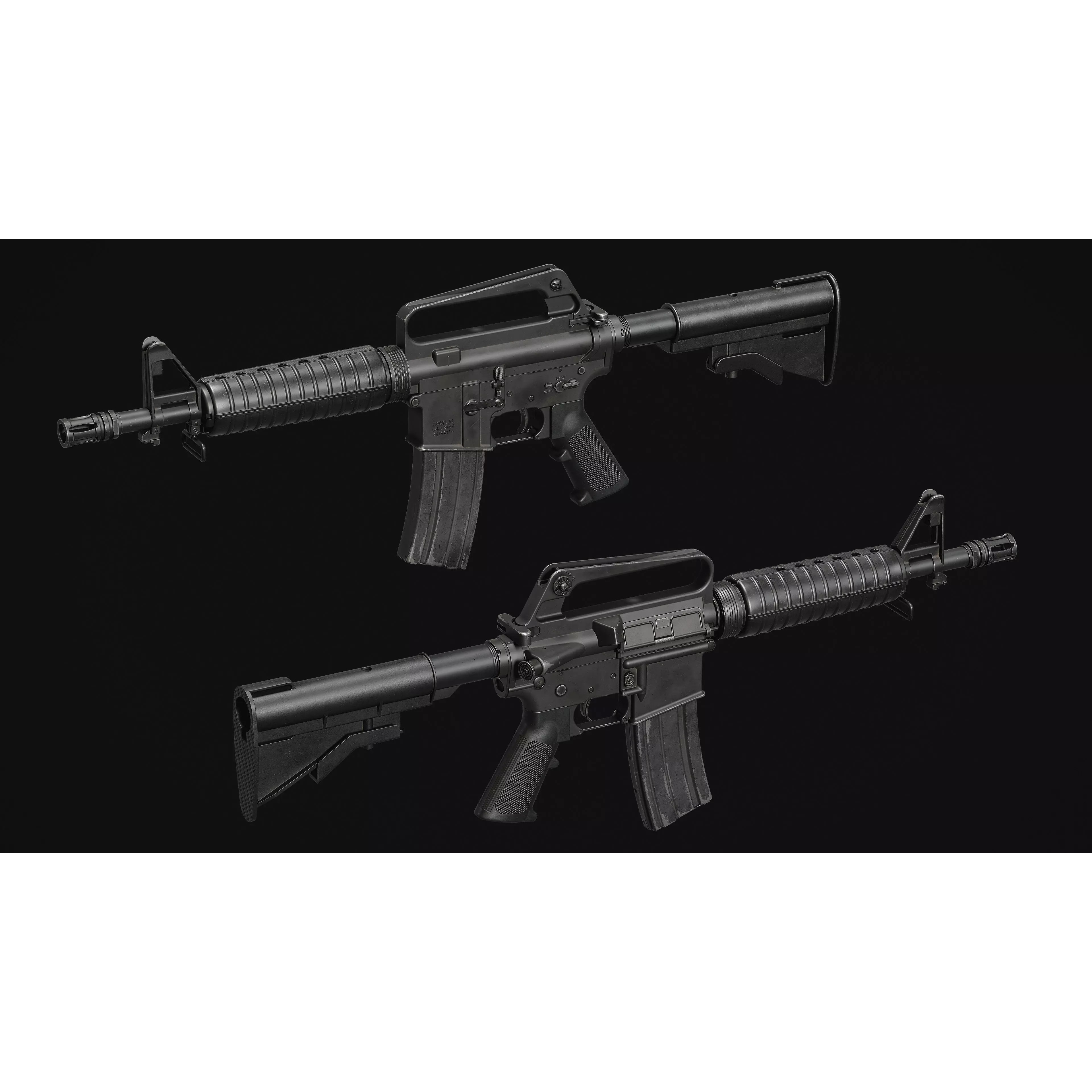 M16 - M203 Grenade Launcher - Low-Poly Game-Ready 3D Model - View 13