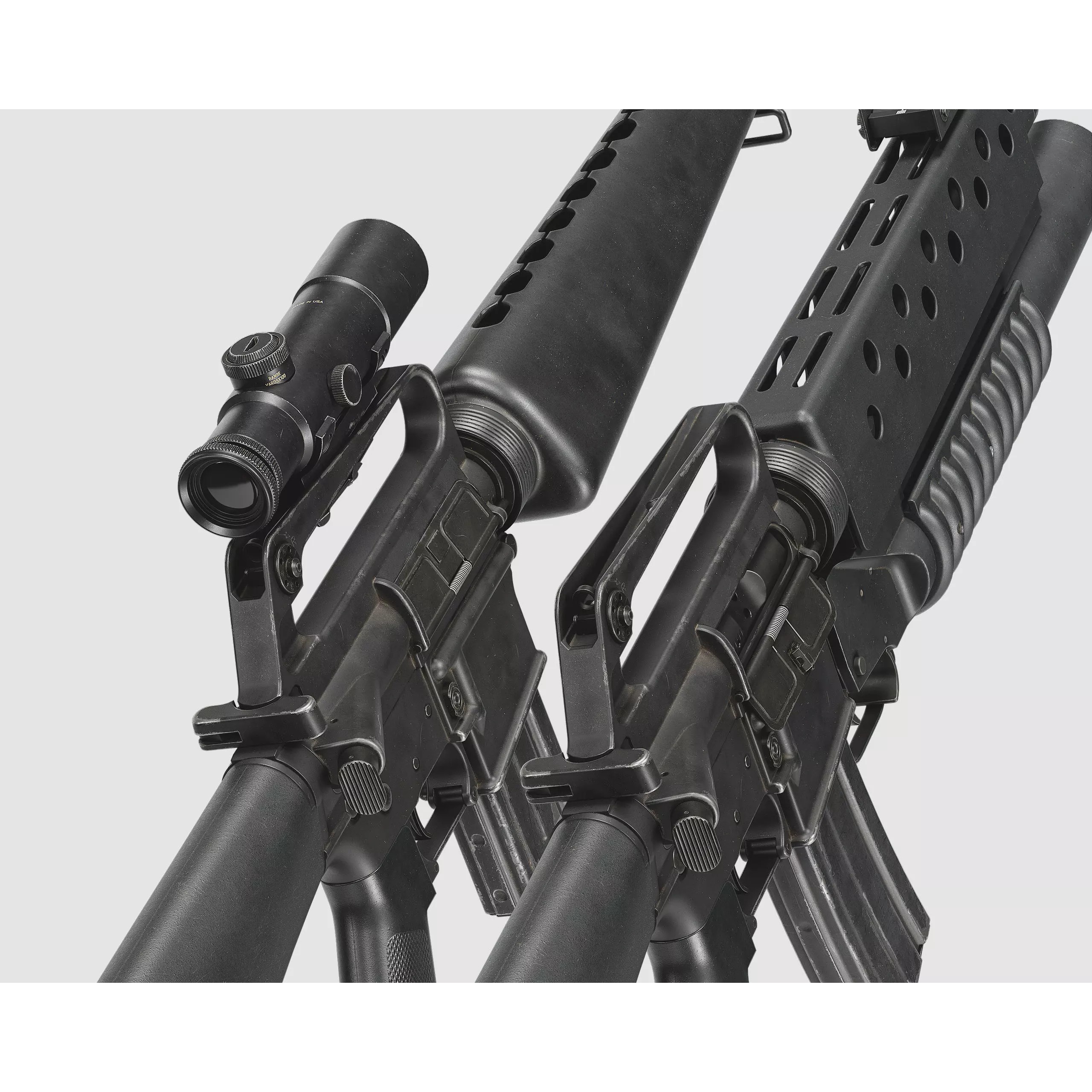 M16 - M203 Grenade Launcher - Low-Poly Game-Ready 3D Model - View 2